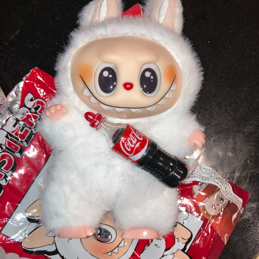 Coca-Cola Red and White Furry Doll “Lafufu”